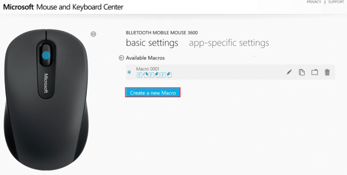 Klicken Sie im Menü „Makros“ auf „Neues Makro erstellen“, um grundlegende Einstellungen für das Maus- und Tastaturcenter von Microsoft vorzunehmen