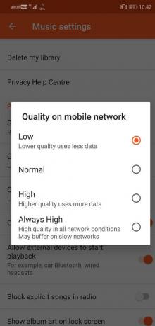 Stellen Sie die Wiedergabequalität im Mobilfunknetz auf niedrig | Probleme mit Google Play Musik beheben