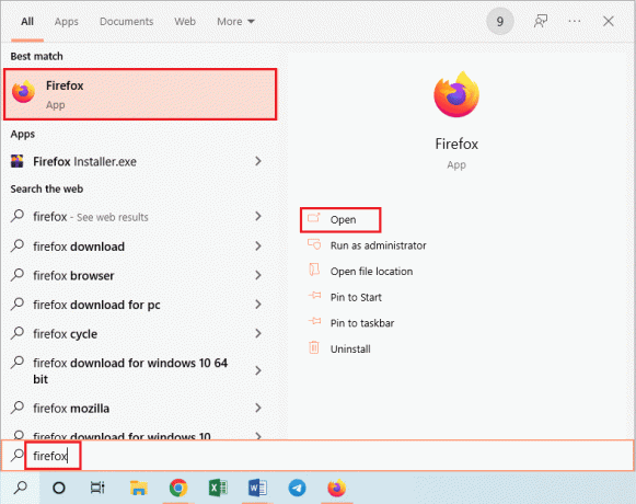 indítsa el a Firefox webböngésző alkalmazást. Javítsa ki a ChatGPT hozzáférés megtagadva 1020 hibát