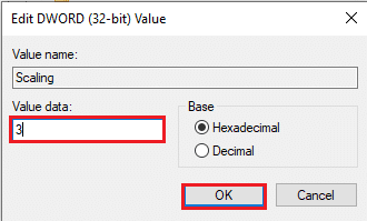 introduceți valoarea 3 în bara de date Value și faceți clic pe butonul OK