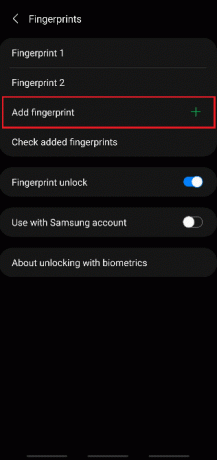 Додирните опцију Додај отисак прста