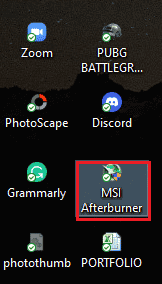 Abra o aplicativo MSI Afterburner