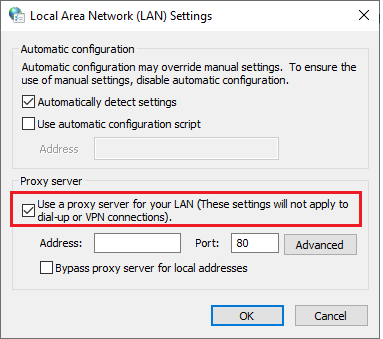 ที่นี่ ให้เลือกช่อง Use a proxy server for your LAN วิธีปลดบล็อกเว็บไซต์บน Chrome