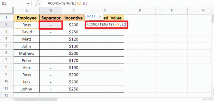 Adăugați o virgulă și selectați celula de separare dacă doriți să adăugați oricare. Cum să combinați două coloane în Foi de calcul Google