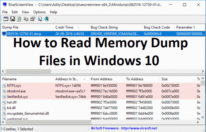 Как да четете файлове с дъмп на паметта в Windows 10