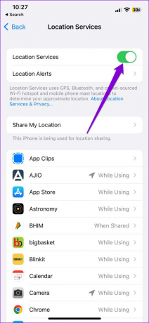 Schakel locatieservices in op iPhone