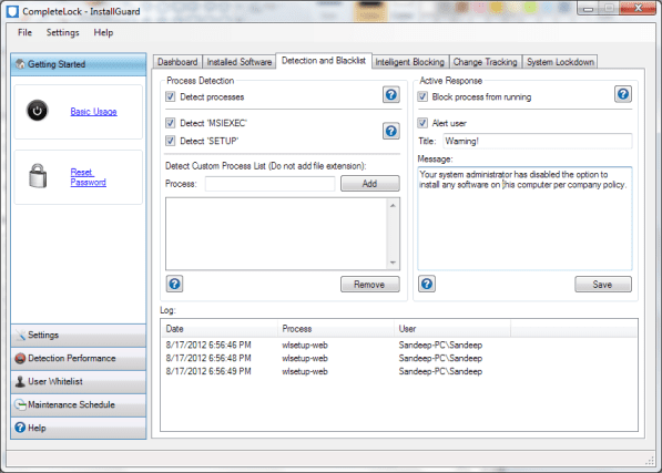 Instalirajte crnu listu Guard Detection