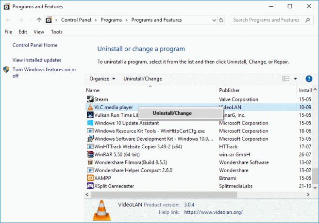 Deinstallieren Sie unerwünschte Programme über das Fenster „Programme und Funktionen“. Origin 0xc00007b-Fehler in Windows 10 behoben