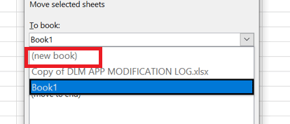 V spustnem meniju pod knjigo1 izberite novo knjigo, da ustvarite novo datoteko. 