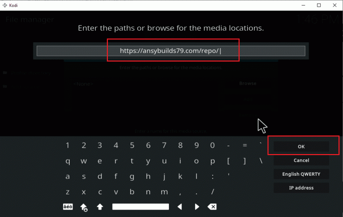 พิมพ์ URL แหล่งที่มาของสื่อ วิธีดาวน์โหลดเพลงลง Kodi