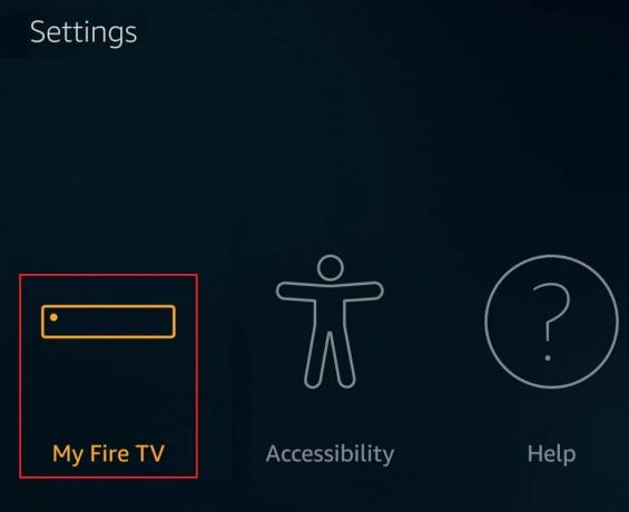AmazonFirestickでMyFireTVオプションを選択します