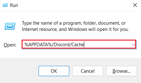 Unesite %APPDATA%DiscordCache. 14 načina da popravite zaostajanje Discord streama na Windowsima 10 i 11