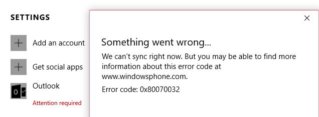 Исправить что-то пошло не так при синхронизации почтового приложения в Windows 10