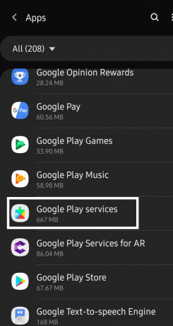 Google Play 서비스를 찾아 엽니다.
