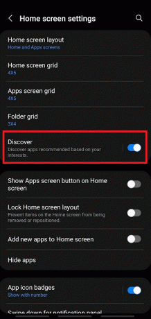 Докоснете опцията Discover. Как да деактивирате опцията Samsung Discover от екрана на приложението