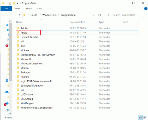 Dane programu następnie, folder Apple. Napraw nieprawidłową odpowiedź otrzymaną w iTunes