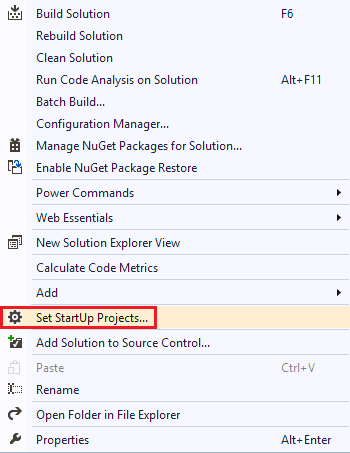 als Startprojekt festlegen... Microsoft Visual Studio