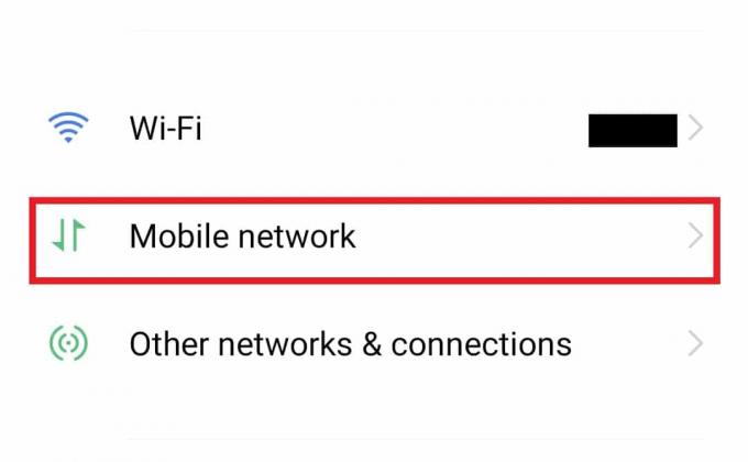 Bakstelėkite Mobilusis tinklas. Ištaisykite telefono neleidžiamą MM6 klaidą