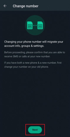 Tippen Sie auf Nummer ändern - Weiter | So stellen Sie ein altes WhatsApp-Konto ohne SIM-Karte wieder her