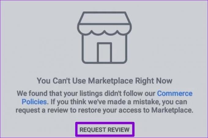 Solicitați o revizuire pentru Facebook Marketplace Ban