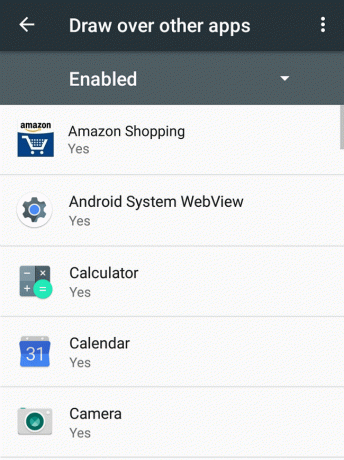 כבה שכבת-על מסך עבור אפליקציה אחת או יותר עבור Stock Android Marshmallow