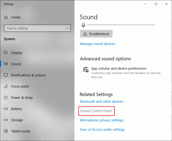 V časti Súvisiace nastavenia kliknite na Ovládací panel zvuku | Opravte nefunkčné slúchadlá v systéme Windows 10