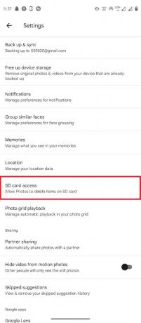 Намерете и изберете достъп до SD карта. Коригирайте Google Photos, който не може да запази промените