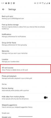 იპოვნეთ და აირჩიეთ SD ბარათის წვდომა. შეასწორეთ Google Photos ცვლილებების შენახვა შეუძლებელია