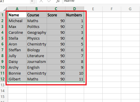 Vyberte rozsah řádků, které chcete rozdělit | jak rozdělit list Excel do více listů bez VBA