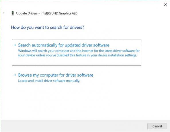 Vælg Søg automatisk efter opdateret driversoftware | Windows 10 lysstyrkeindstillinger virker ikke [LØST]