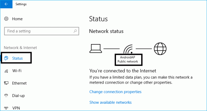 Windows 10에서 네트워크 유형 확인