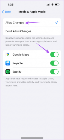 leisti „Google“ žemėlapius „Apple Music“ ekrano laikui „iPhone“.