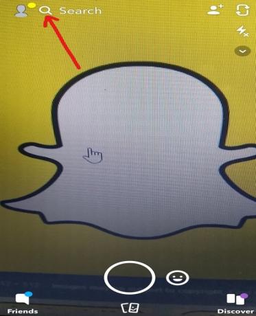 Щоб знайти будь-яку людину в Snapchat, натисніть кнопку Пошук