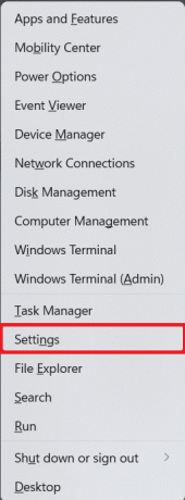 selecione Configurações no menu de link rápido. Como reparar o Windows 11