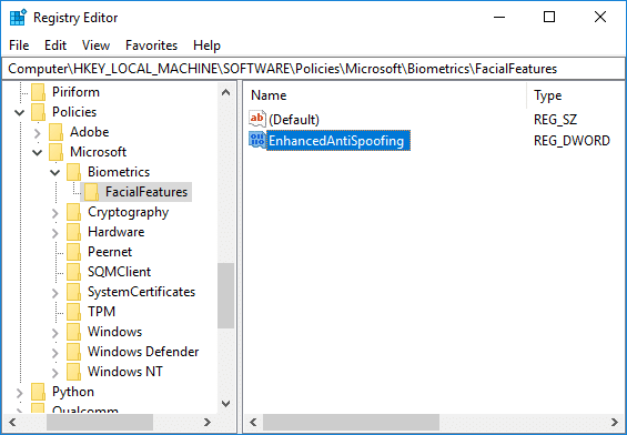 Habilitar Anti-Spoofing mejorado para la autenticación facial de Windows Hello
