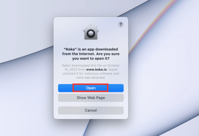 klikk på Åpne for å gi tillatelse. Fiks Keka Error Code 2 på macOS