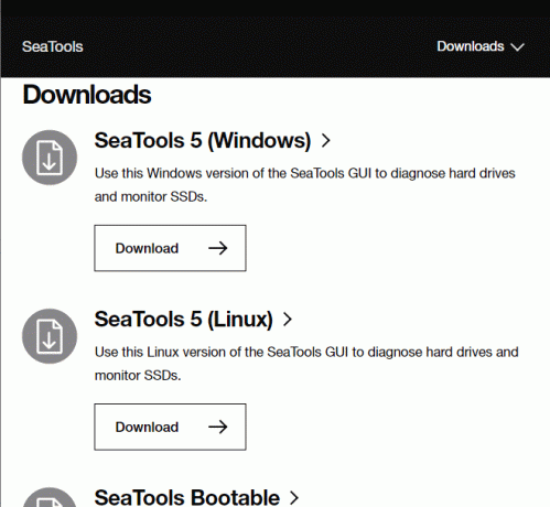 Seagate SeaTools yra populiari standžiojo disko testavimo programa 