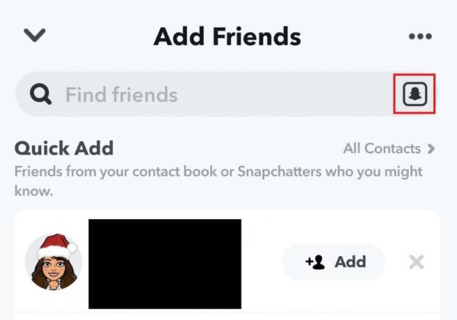 Докоснете иконата на Snapcode в края на лентата за търсене. Как да следвате в Snapchat