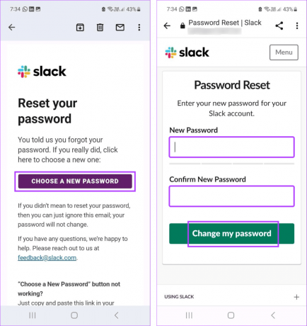 Slack-Passwort auf dem Handy zurücksetzen