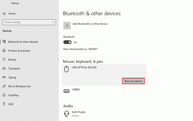 fjern enhetens usb-mus