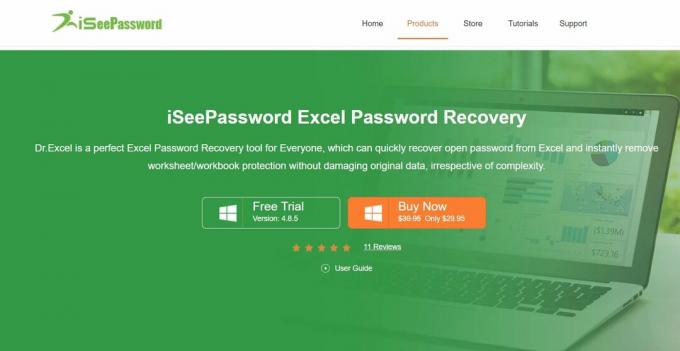 Recuperação de senha iSeePassword Excel