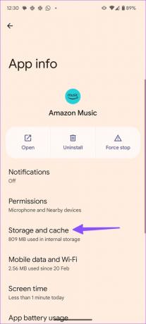 Öffnen Sie den Amazon Music-Speicher und -Cache