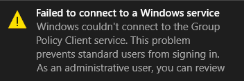 Remediere Windows nu s-a putut conecta la eroarea serviciului Group Policy Client