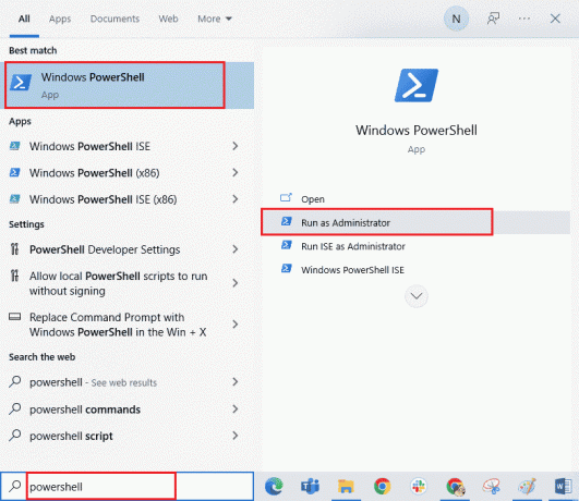 Öffnen Sie Windows PowerShell als Administrator. Absturz von Forza Horizon 5 in Windows 10 behoben