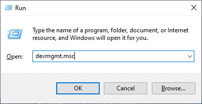 Írja be a devmgmt.msc parancsot az alábbiak szerint, majd kattintson az OK gombra. | Javítsa ki a HDMI nincs hangot a Windows 10 rendszerben TV-hez csatlakoztatva