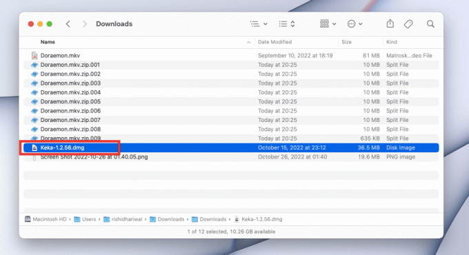 отидете в папката за изтегляния и щракнете двукратно върху Keka dmg файла, за да го инсталирате. Коригирайте Keka Error Code 2 на macOS