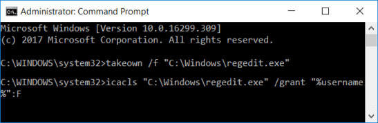 takedown regedit.exe i Windows-mappen