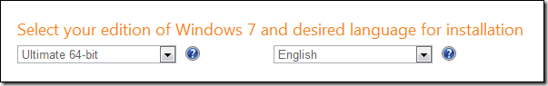 اختر طبعتك من Windows7 ولغة مرغوبة للتثبيت