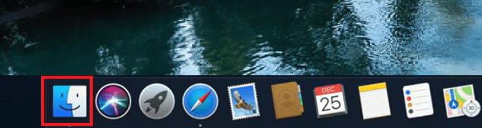 seleziona l'icona Finder in Mac
