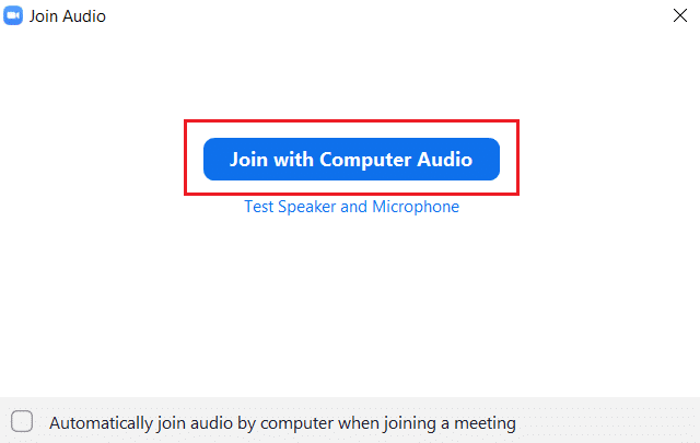 Dołącz za pomocą przycisku Audio komputera